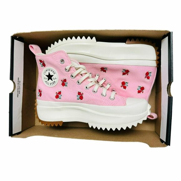 ✨Converse Run Star Hike Platform Hi Sz 9.5 Men Shoes Sneakers Pink Roses A05192C - Picture 7 of 11
